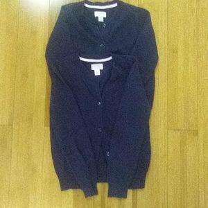 Girls Navy uniform cardigan sweaters